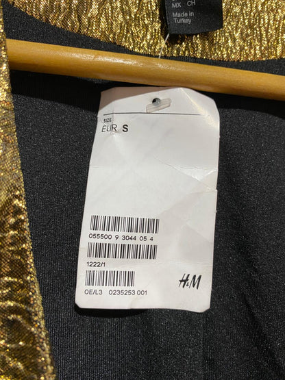 H&M|S/M|BUST 20| WOMENS GOLD CROPPED JACKET