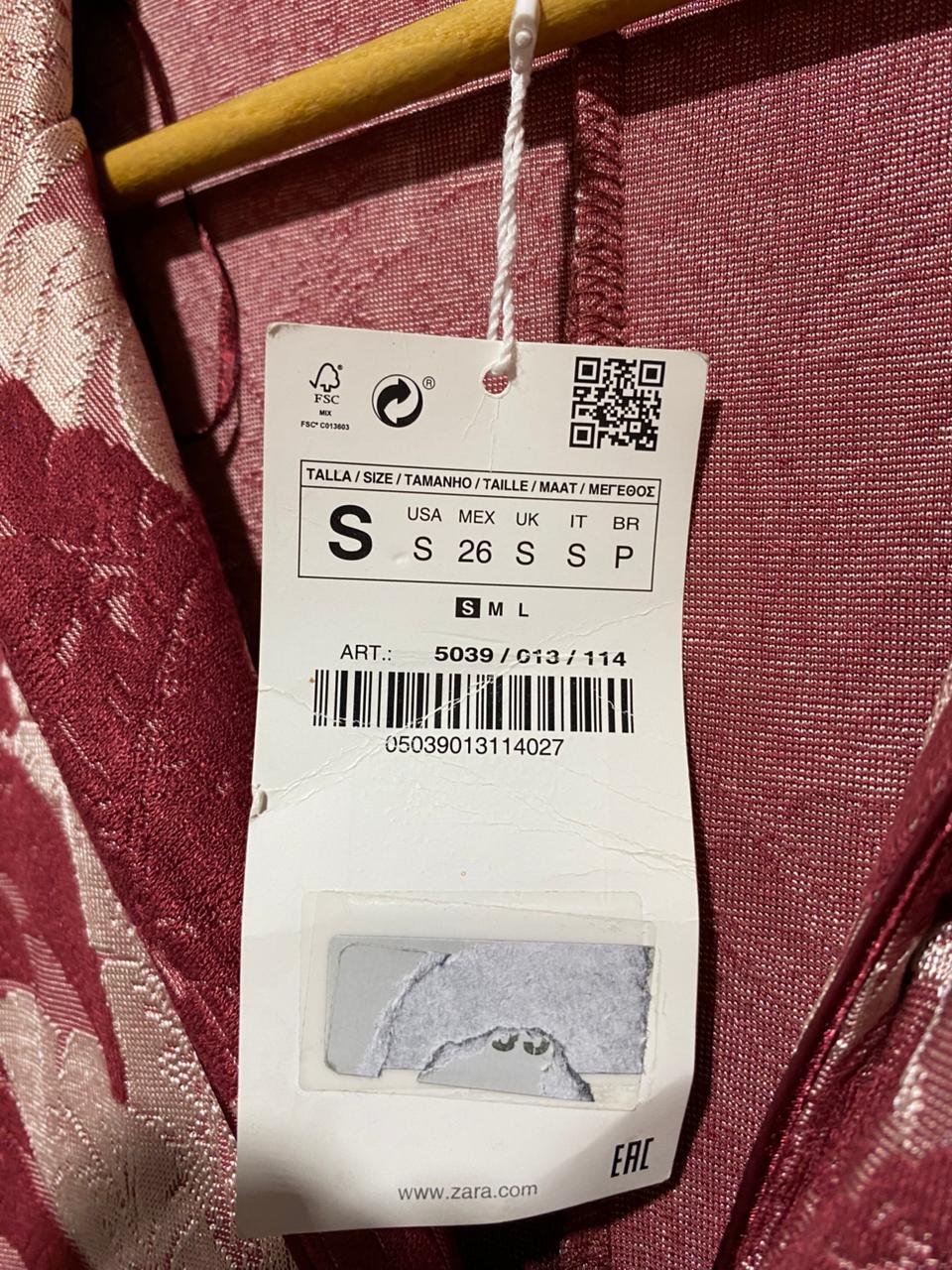 ZARA|S|BUST 19|FLORAL JACQUARD JUMPSUIT