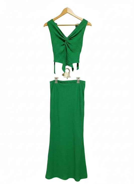 SHEIN |SMALL|Green Ribbed Knit Two-Piece Set