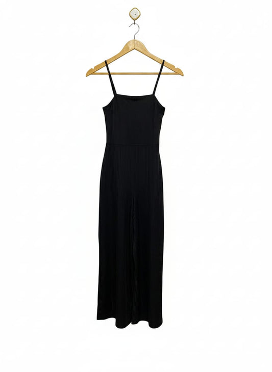 MONKL|XS|BUST 13|Black Square-Neck Cami Wide-Leg Jumpsuit