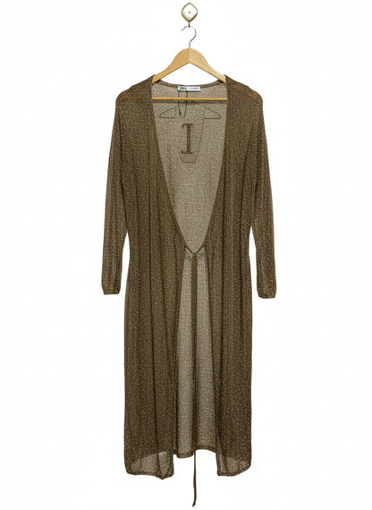 ZARA |S|BUST 16|Knit Coat With Shimmering Metallic Threads