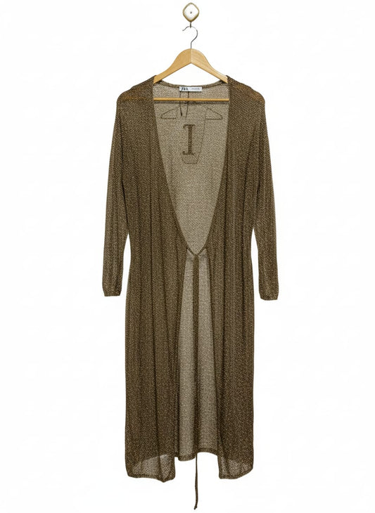 ZARA |S|BUST 16|Knit Coat With Shimmering Metallic Threads