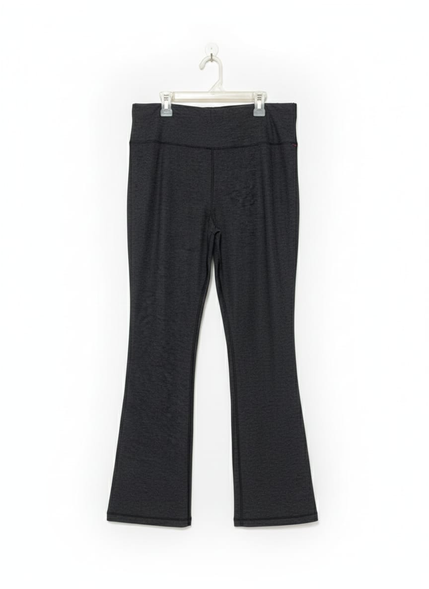 AVIA|L|WAIST 32|HEATHERED BLACK FLARE YOGA PANTS