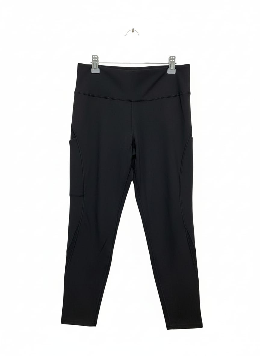 ALL IN MOTION |L|WAIST 30|WOMEN'S HIGH-RISE BLACK ACTIVEWEAR LEGGINGS WITH SIDE POCKETS