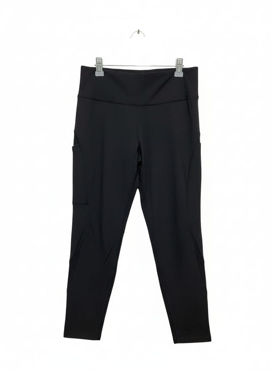 ALL IN MOTION |L|WAIST 30|WOMEN'S HIGH-RISE BLACK ACTIVEWEAR LEGGINGS WITH SIDE POCKETS