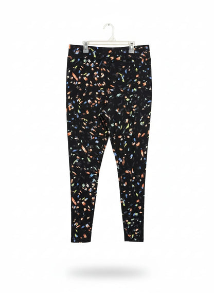 F&F ACTIVE|XL|WAIST 32|BLACK MULTICOLOR CONFETTI PRINT SPORTS LEGGINGS