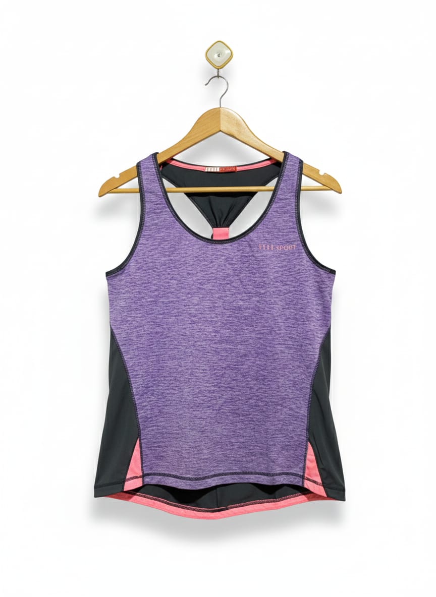 ELLE SPORT|M|BUST 17|Free Sport" Purple Athletic Tank Top