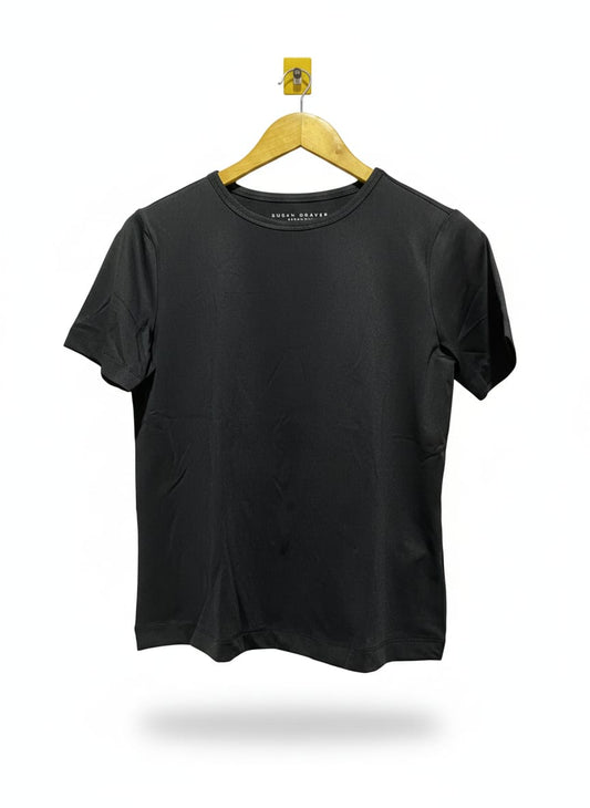 SUSAN GRAVER|XS/S|BUST 18|Dashing Black Cotton T Shirt For Girls