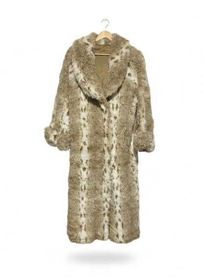 ACRYLIC|FREE SIZE| Vintage Long Faux Fur Coat