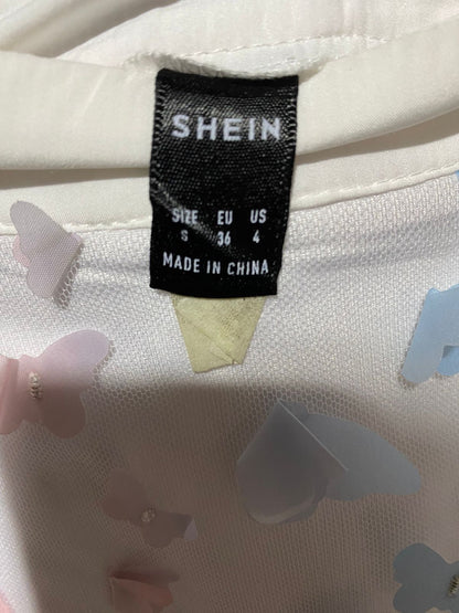 SHEIN|SMALL|LINEN DRESS WITH BUTTERFLY APPLIQUE DRESS