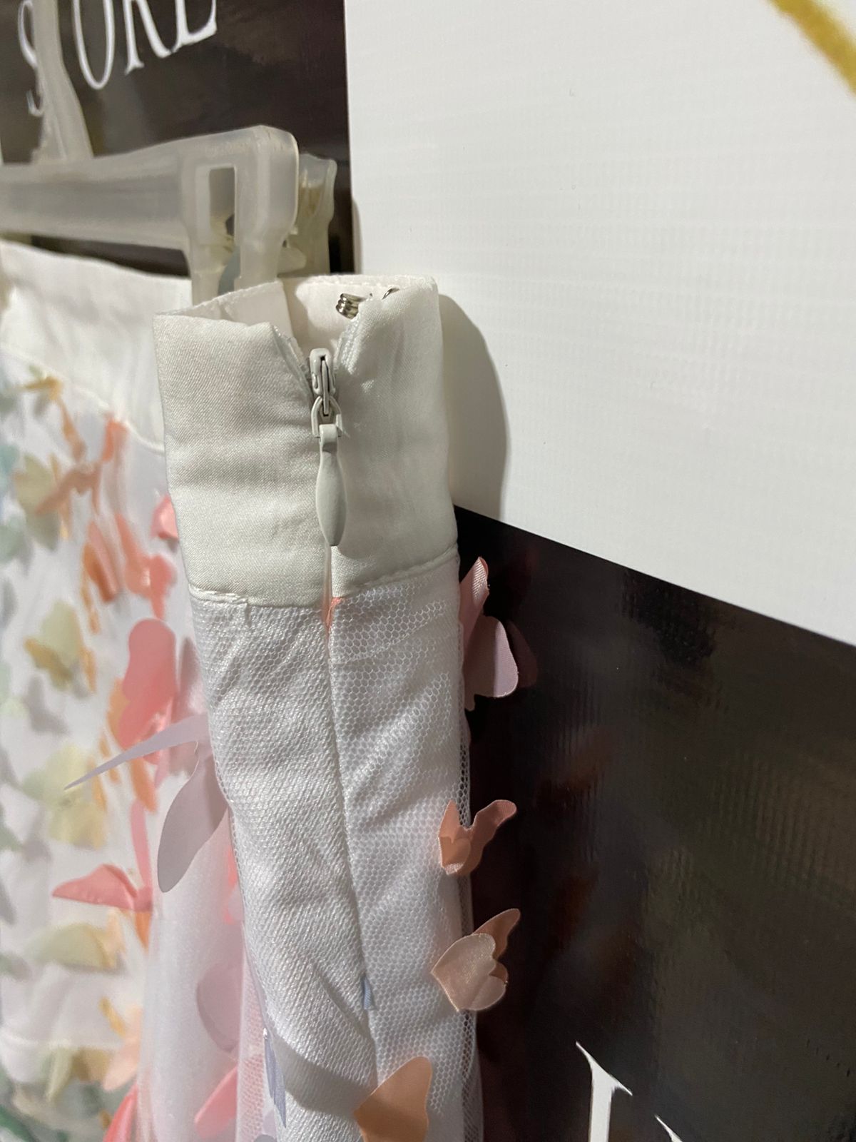 SHEIN|SMALL|LINEN DRESS WITH BUTTERFLY APPLIQUE DRESS