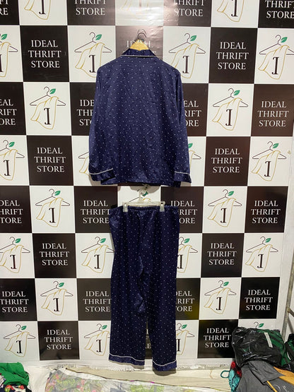 CHLOE&LOLA|LARGE/XLARGE|SILK DIAMOND-PRINT PIPED PYJAMA SET