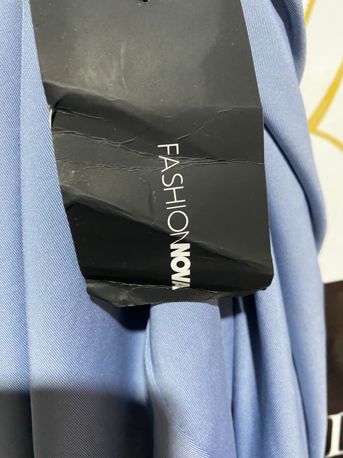 FASHION NOVA|L|BUST 14|LIGHT BLUE COWL NECK OPEN BACK MINI DRESS