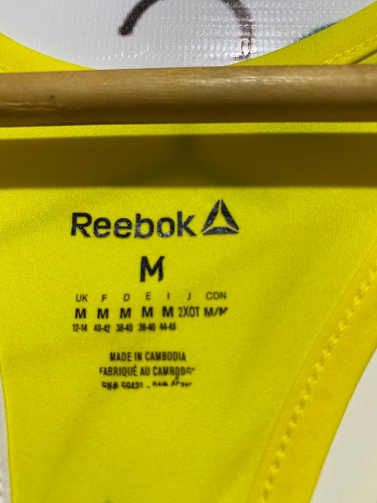 REEBOOK|M|BUST 17|Women's Yellow Racerback Tank Top