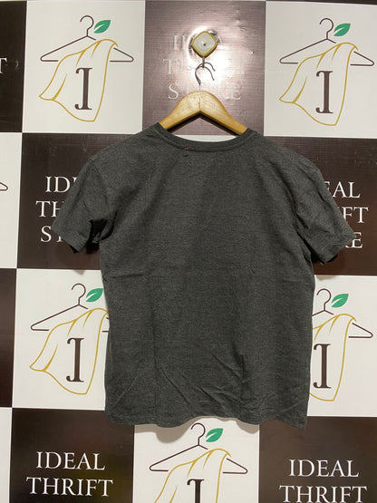 MODERN LUX|XS|BUST 20| GREY HAPPY MIND HAPPY LIFE FLORAL GRAPHIC TEE