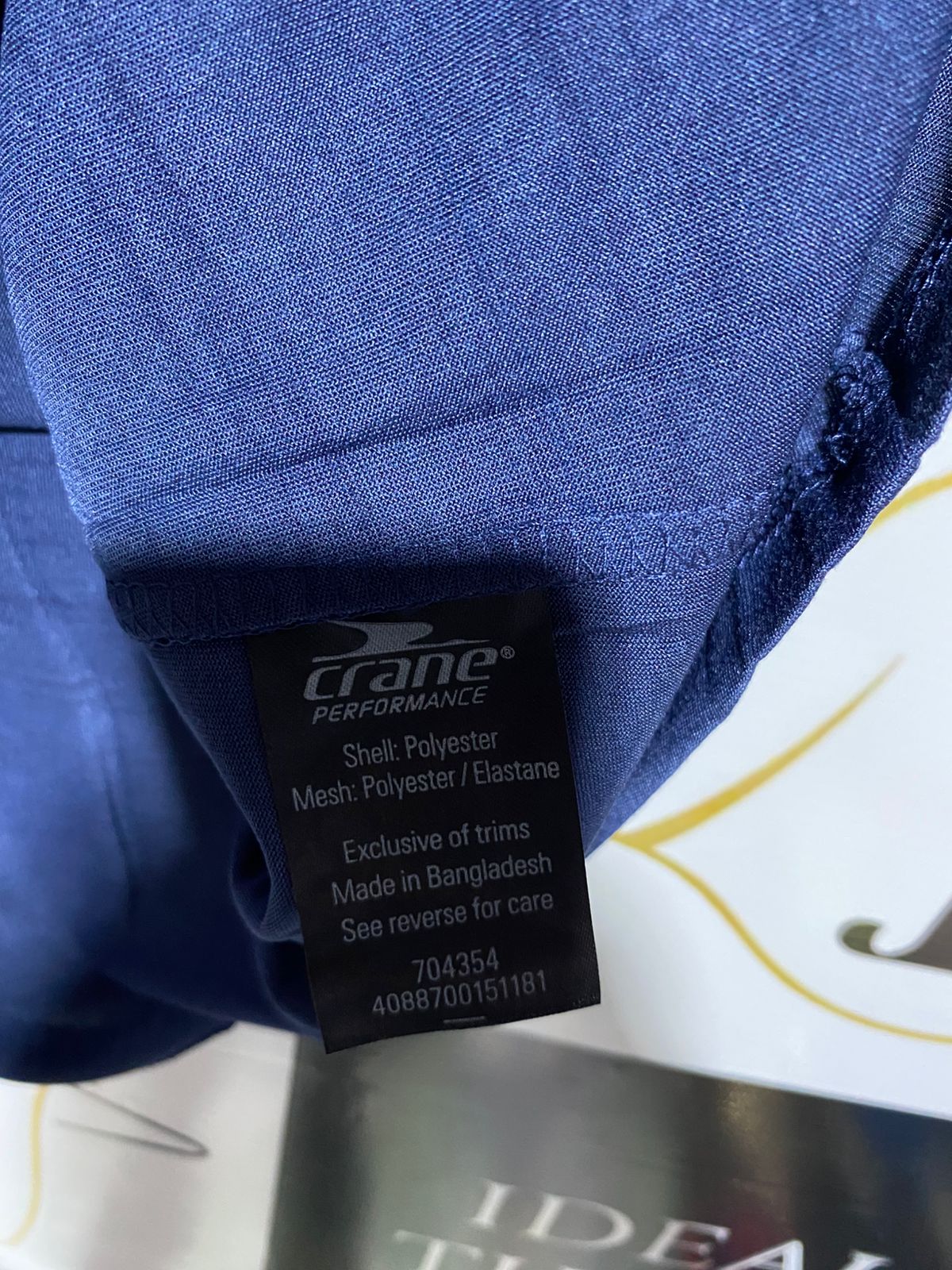 CRANE|L|BUST 20|Women's Blue T-Shirt With Mesh Sleeves