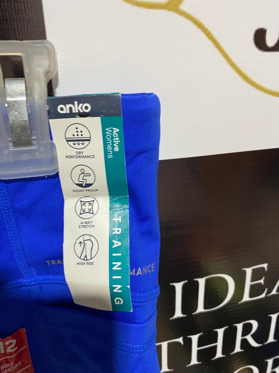 ANKO ACTIVE|M|WAIST 26|Girls' Pocket Bike Shorts in Blue