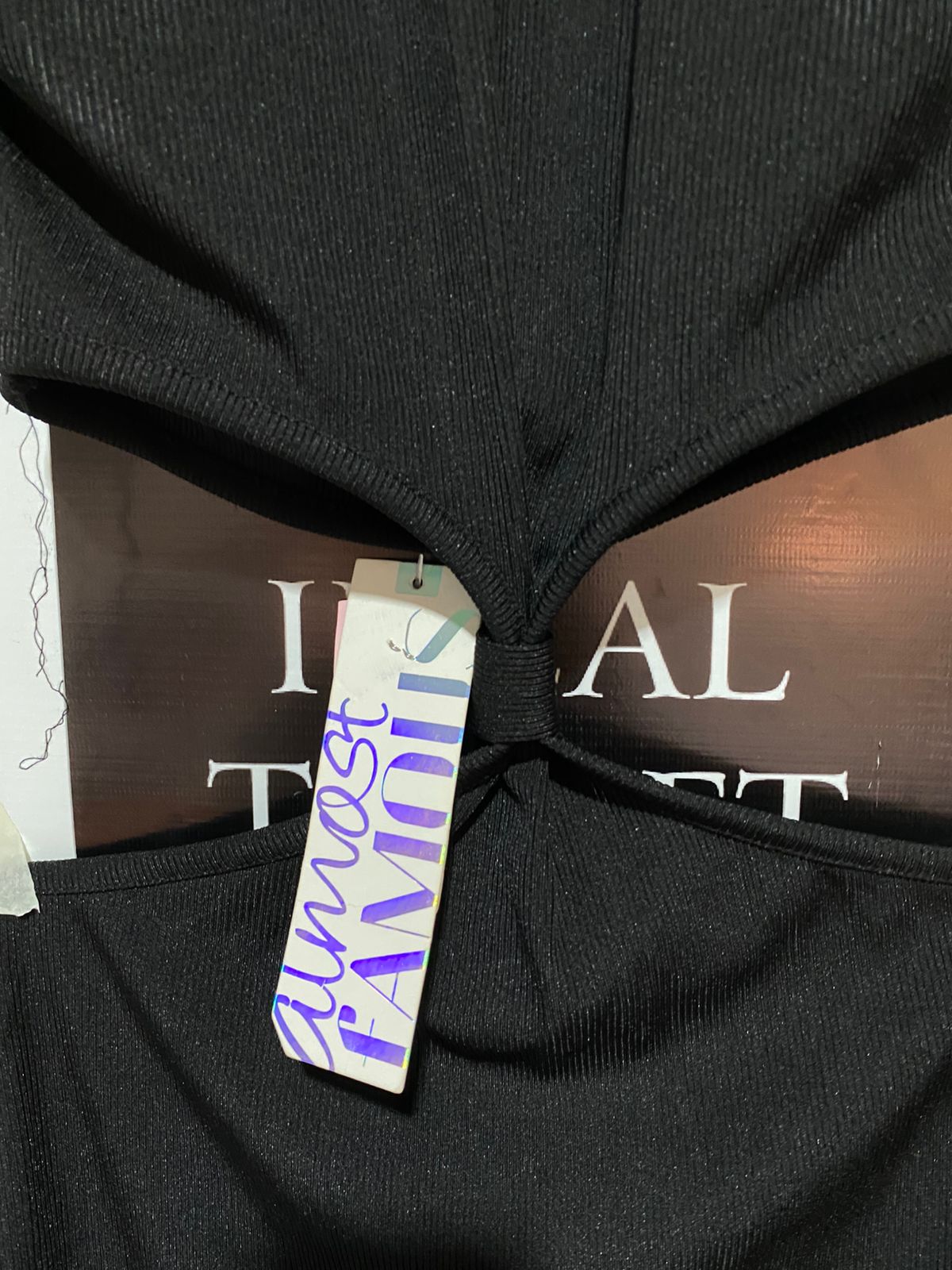 ALMOST FAMOUS| M |BUST 14|Black Halter Cut-Out Midi Dress