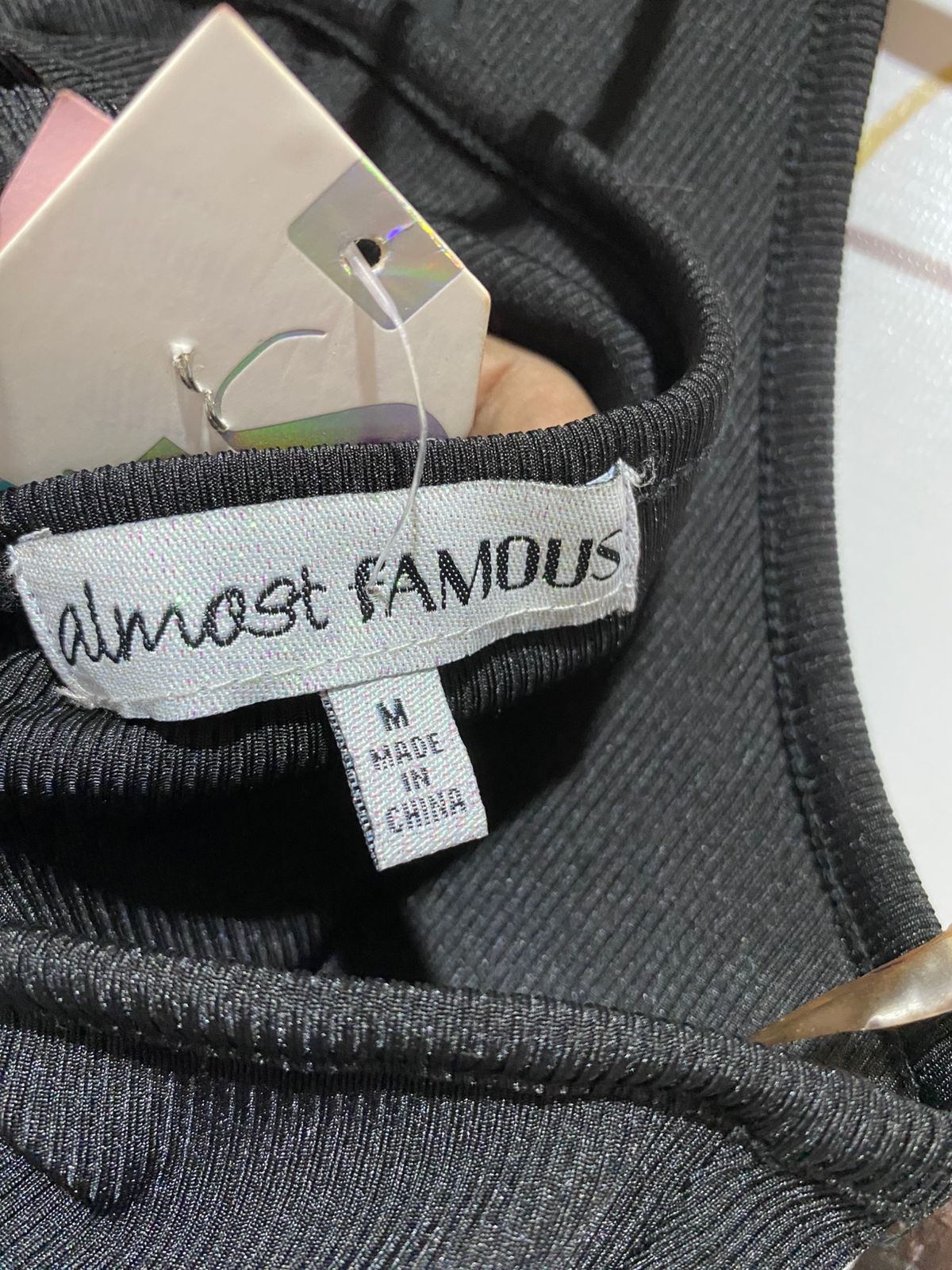 ALMOST FAMOUS| M |BUST 14|Black Halter Cut-Out Midi Dress