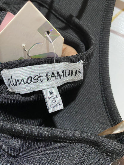 ALMOST FAMOUS| M |BUST 14|Black Halter Cut-Out Midi Dress