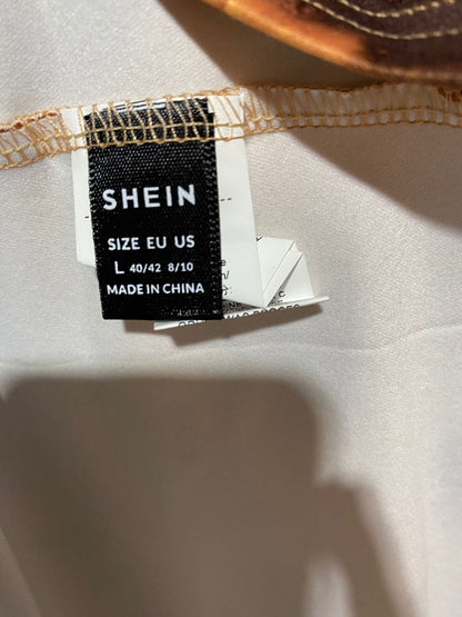 SHEIN|L| BUST 19|Long Sleeve Midi Dress In Orange Cow Print