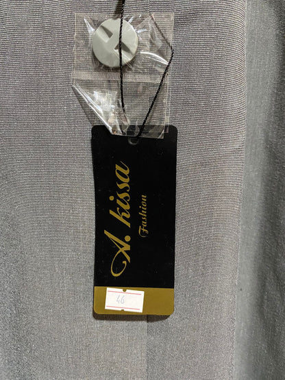 A.KISSA FASHION|XL|BUST 23| Grey Coat-Style Abaya or Long Maxi Dress With Satin