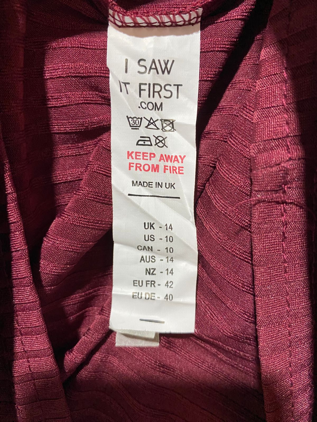 I SAW IT FIRST|L|BUST 17|  Burgundy Ribbed-Knit Turtleneck Midi Dress