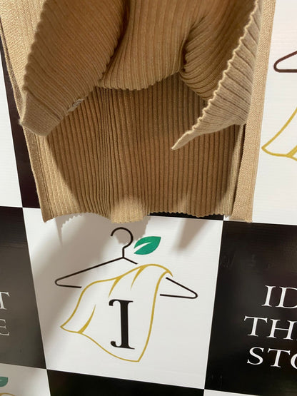 VISCOSE FIBRES |M|BUST 14|Rib-knit turtleneck dress