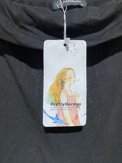 PRETTY GARDEN|XL|BUST |Black Off-the-Shoulder Bubble Hem Midi Dress