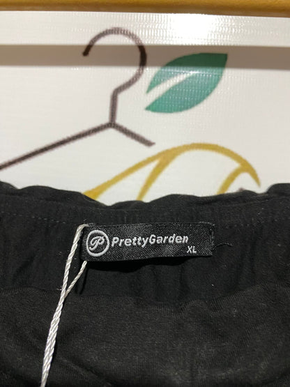 PRETTY GARDEN|XL|BUST |Black Off-the-Shoulder Bubble Hem Midi Dress