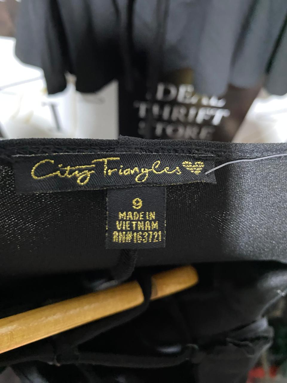 CITY TRIANGLES|S/M|BUST 15|Jersey Dress with Ruching and Full Back