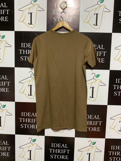 RIVER ISLAND|S/M|BUST 18|Olive Green Short Sleeve V-Neck T-Shirt Dress