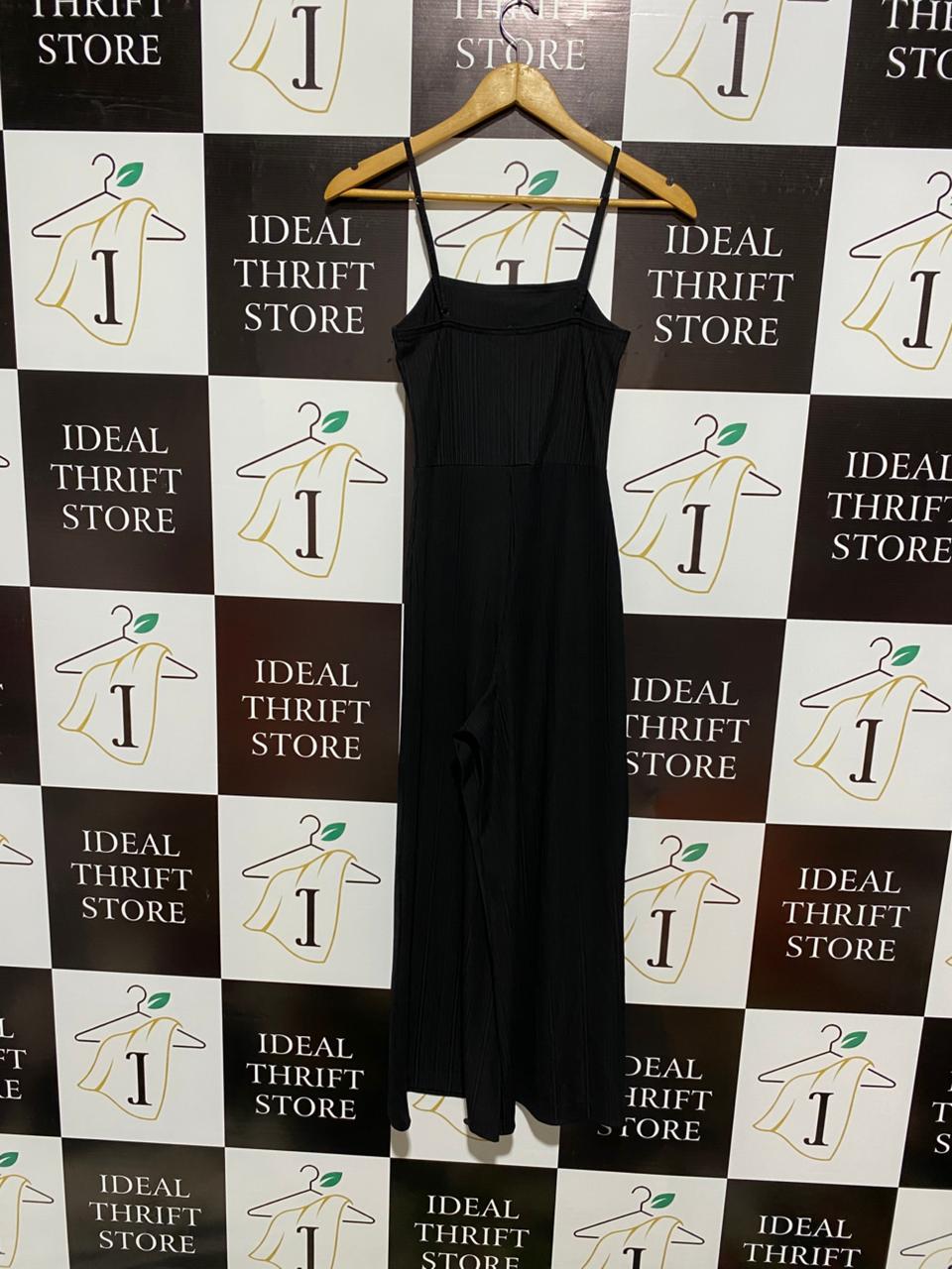 MONKL|XS|BUST 13|Black Square-Neck Cami Wide-Leg Jumpsuit