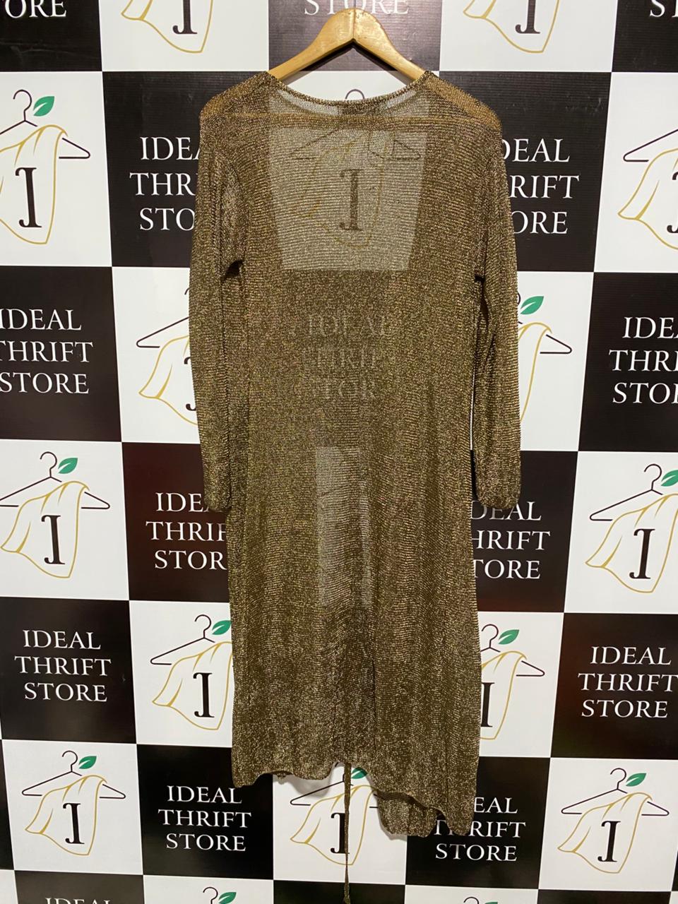 ZARA |S|BUST 16|Knit Coat With Shimmering Metallic Threads