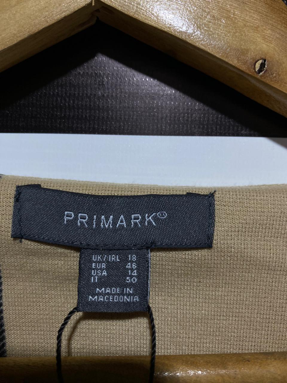 PRIMARK|L|BUST 20|Beige/Khaki Windowpane Plaid Tunic Dress