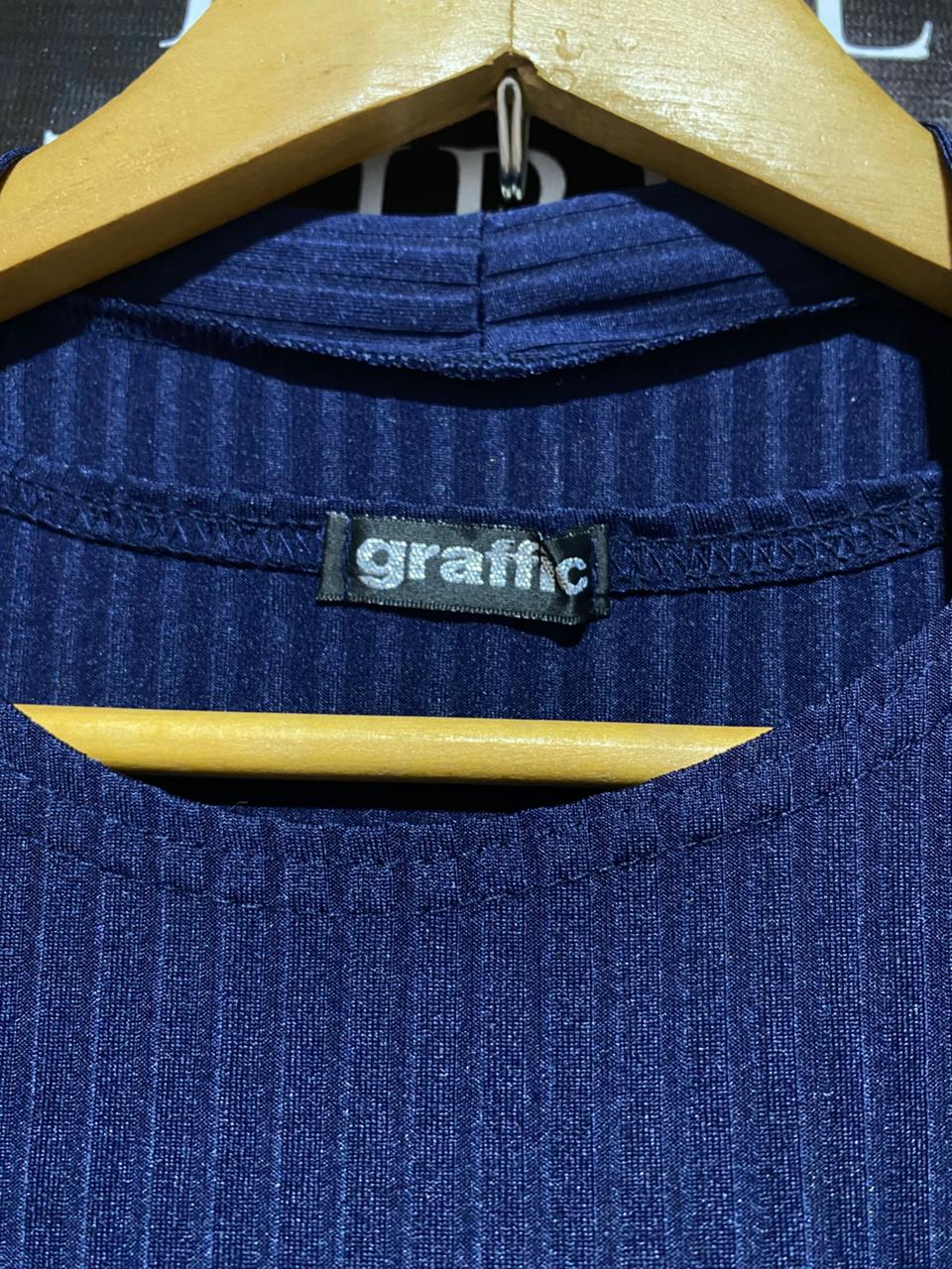 GRAFFIC |L/XL|NAVY BLUE RIBBED KNIT LOUNGEWEAR SET