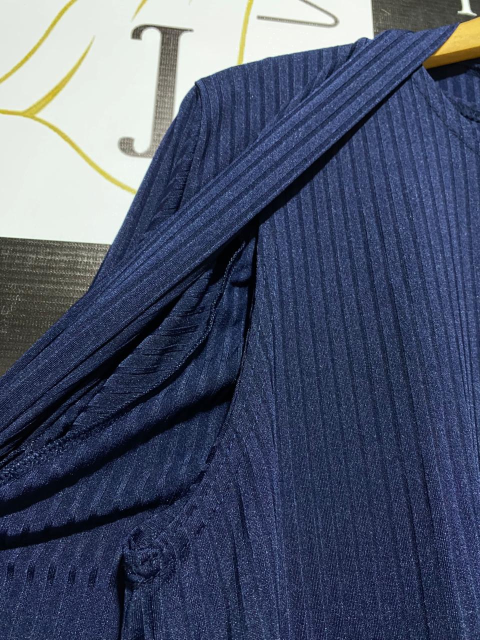 GRAFFIC |L/XL|NAVY BLUE RIBBED KNIT LOUNGEWEAR SET