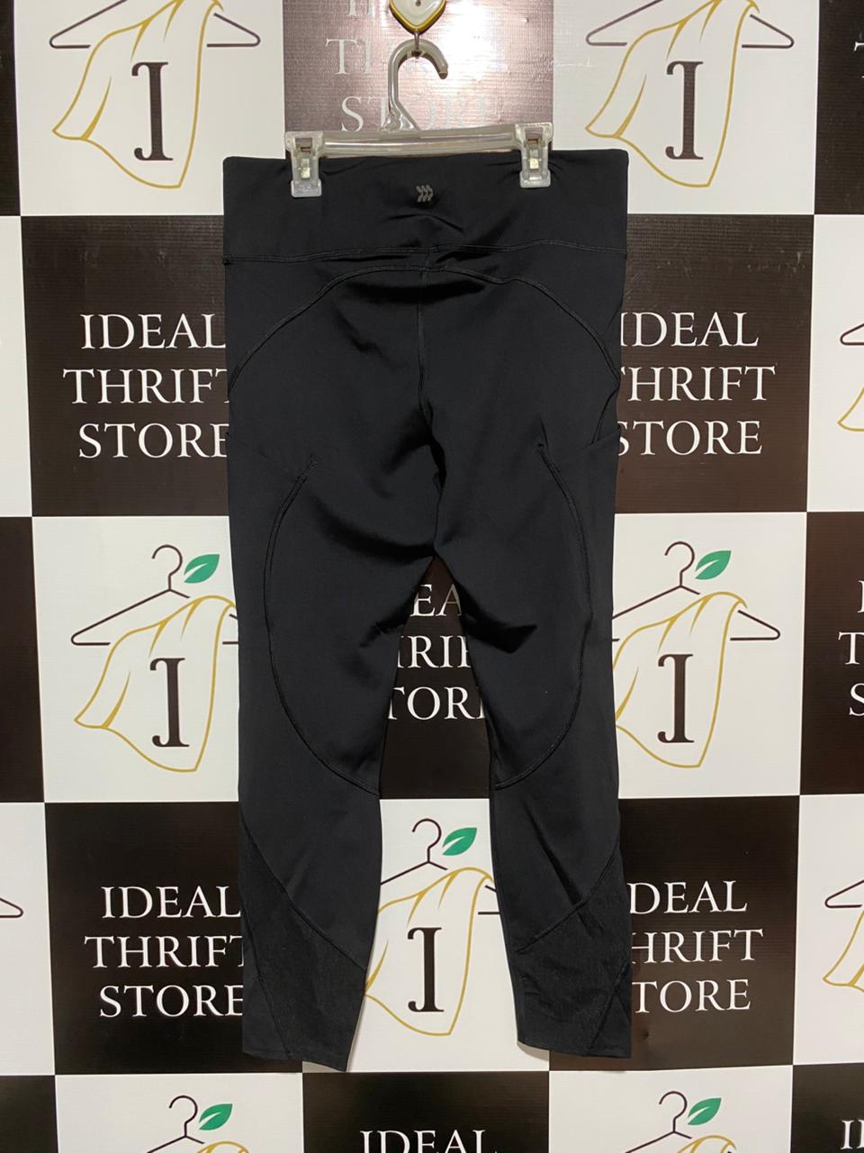 ALL IN MOTION |L|WAIST 30|WOMEN'S HIGH-RISE BLACK ACTIVEWEAR LEGGINGS WITH SIDE POCKETS