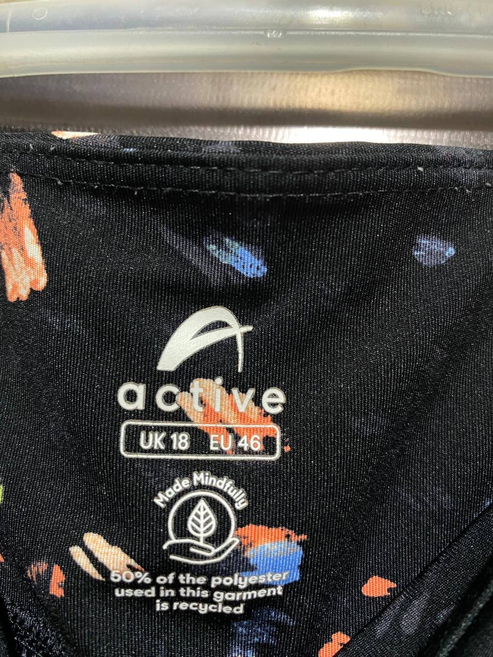 F&F ACTIVE|XL|WAIST 32|BLACK MULTICOLOR CONFETTI PRINT SPORTS LEGGINGS