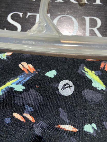 F&F ACTIVE|XL|WAIST 32|BLACK MULTICOLOR CONFETTI PRINT SPORTS LEGGINGS