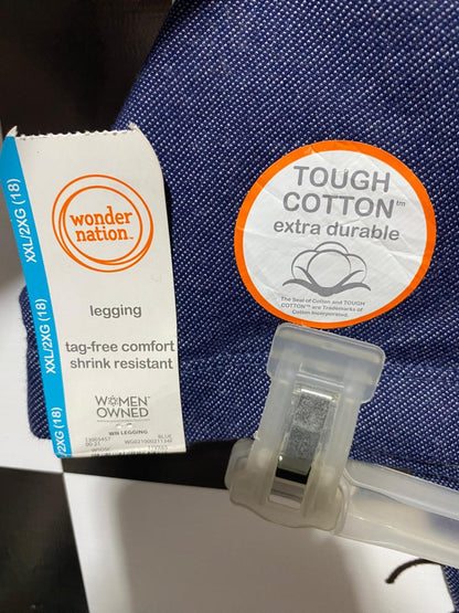 WONDER NATION |XL/XXL|WAIST 30| WOMEN'S NAVY BLUE HEATHERED PERFORMANCE LEGGINGS