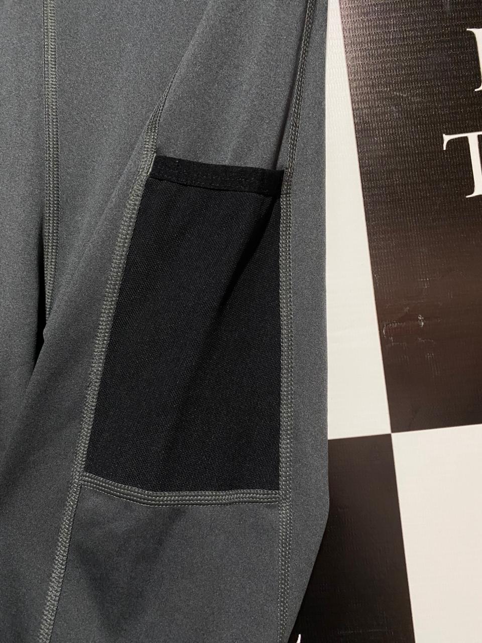 ADIDAS|S|WAIST 24|WOMEN'S GREY HIGH-WAISTED ATHLETIC LEGGINGS WITH SIDE POCKET