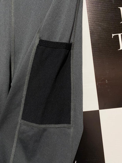 ADIDAS|S|WAIST 24|WOMEN'S GREY HIGH-WAISTED ATHLETIC LEGGINGS WITH SIDE POCKET