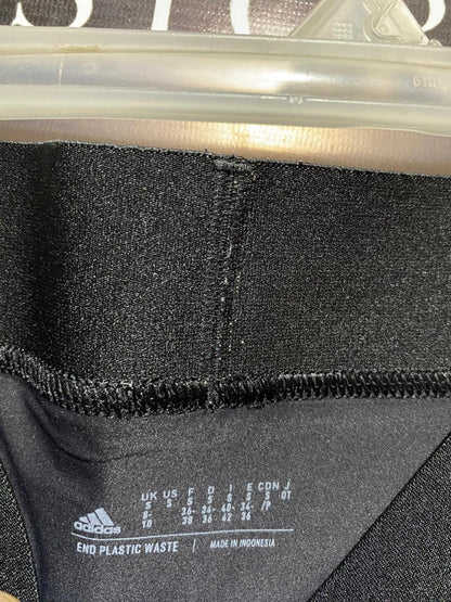 ADIDAS|S|WAIST 24|WOMEN'S GREY HIGH-WAISTED ATHLETIC LEGGINGS WITH SIDE POCKET