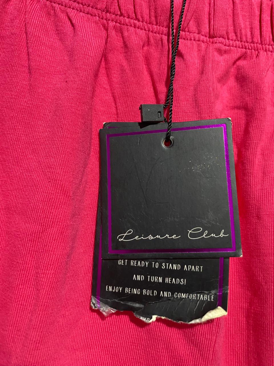 LEISURE CLUB|S|WAIST 20|GIRLS' HOT PINK SOLID ANKLE-LENGTH COTTON LEGGINGS