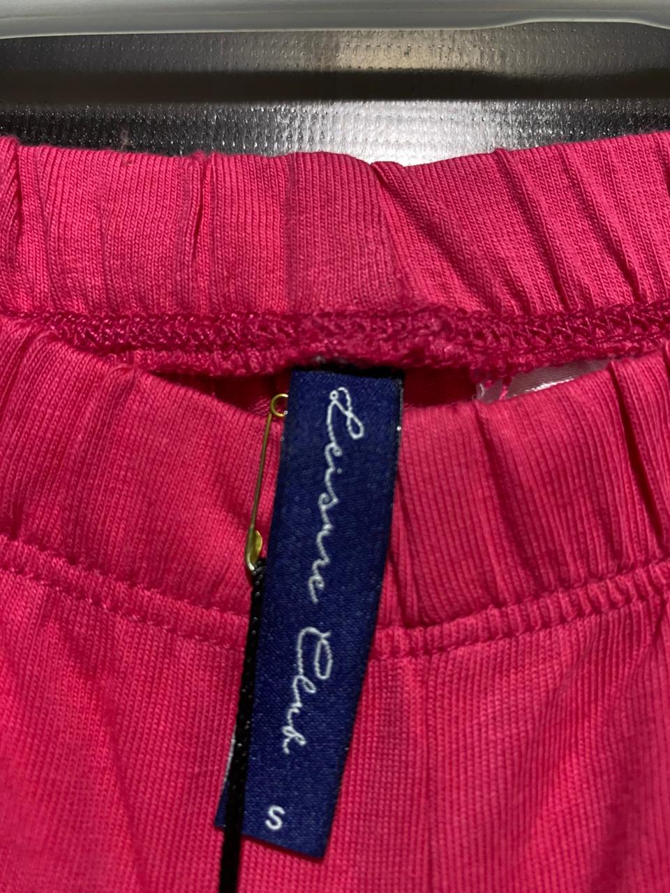 LEISURE CLUB|S|WAIST 20|GIRLS' HOT PINK SOLID ANKLE-LENGTH COTTON LEGGINGS