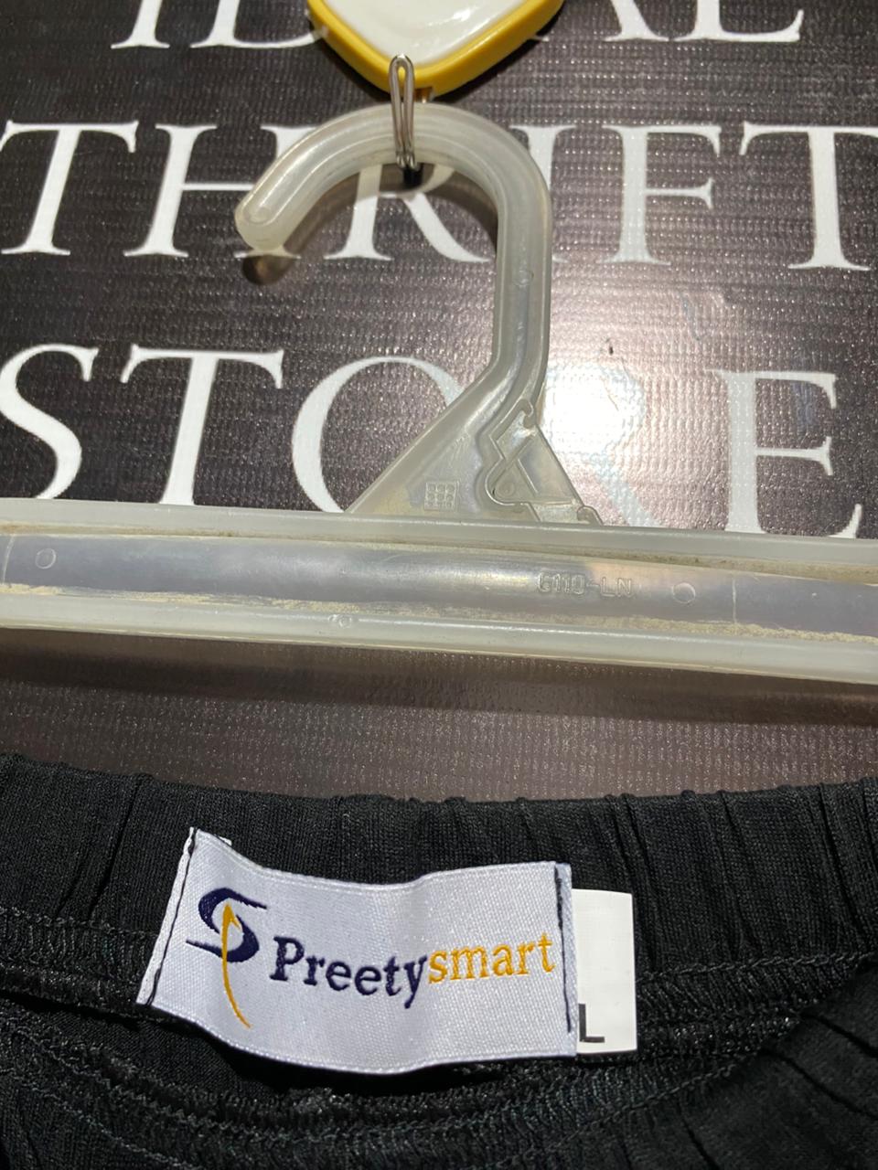 PRETTY SMART|L|WAIST 24|WOMEN'S BLACK HIGH-WAISTED PONTE KNIT PULL-ON TROUSERS