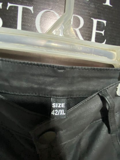 G-SMACK PARIS|XL|WAIST 32|WOMEN'S FAUX LEATHER SLIM FIT PANTS