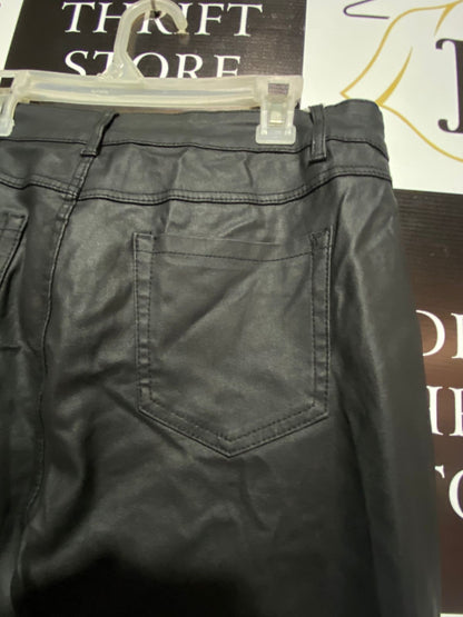 G-SMACK PARIS|XL|WAIST 32|WOMEN'S FAUX LEATHER SLIM FIT PANTS