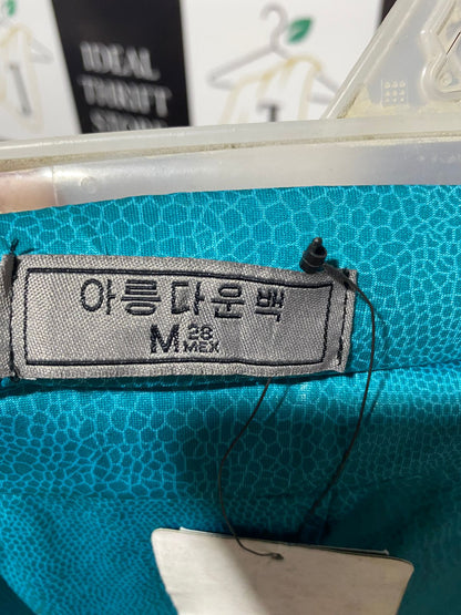 IndiWeaves Women's Teal Cotton Lycra Ankle-Length Leggings|XS|WAIST 22